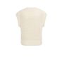 YAYA Mesh stitch sleeveless cardiga creme beige