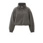 YAYA Sweater met ballonmouwen dark taupe grey mela