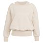 YAYA Sweatshirt met dubbele hals ecru melange
