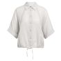 YAYA Vleermuismouw blouse met gevlo alabaster gray