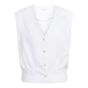 YAYA Mouwloze blouse met plooien en pure white