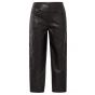 YAYA Broek van faux leather anthracite brown