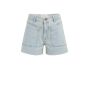 YAYA Loose fit colored worker short light denim