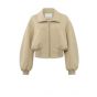 Yaya jersey structured cropped jacket pepper beige