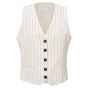YAYA Pinstripe gilet sand linen beige des