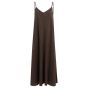 YAYA Lange jurk met bandjes en loss aubergine purp