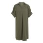 YAYA V-neck dress with pleated slee army green