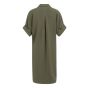 YAYA V-neck dress with pleated slee army green