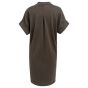YAYA Jerseyjurk met geplooide pofmo aubergine purp