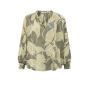 YAYA v-neck woven print top light green