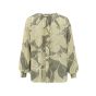 YAYA v-neck woven print top light green