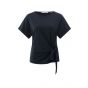 YAYA T-shirt with knotted detail total eclipse blu