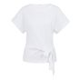 YAYA Top met ronde hals en knoopdet pure white