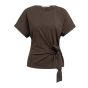 YAYA Top met ronde hals en knoopdet aubergine purp