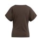 YAYA Top met ronde hals en knoopdet aubergine purp