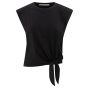 YAYA Top with knot detail washed black