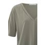 YAYA t-shirt with tape neckline modal army green