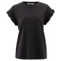 YAYA T-shirt with rolled-up sleeves washed black