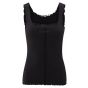 YAYA Singlet with frilled seams washed black