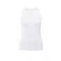 YAYA Ribbed singlet with back print pure white