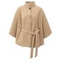 YAYA Soft woven poncho with collar light camel mel