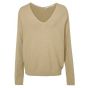 Yaya rib stitch sweater deep v-neck l/s warm sand