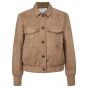 Yaya suedine jacket with pockets dark sand