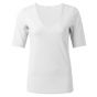 YAYA Round V-neck top off white