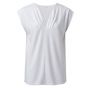 Yaya top with pleated neckline pure white