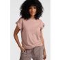 YAYA T-shirt with rolled-up sleeves soft mauve pin