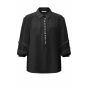 YAYA blouse v-neck 7/8 balloon sleeve pirate black