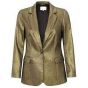 YAYA blazer pocket and glitter effect dark gold