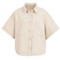 YAYA Denim jasje met korte mouwen desert beige den