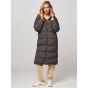 Yaya long reversable puffer jacket with hood black