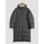 Yaya long reversable puffer jacket with hood black