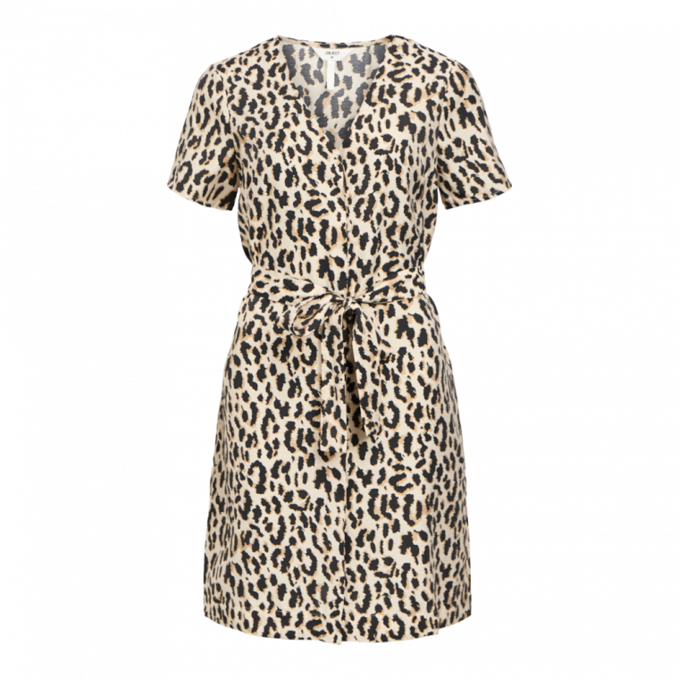 Object objkarina s/s short dress sandshell leopard