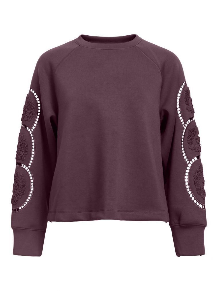 Object objdorina lo l/s sweat top mauve wine