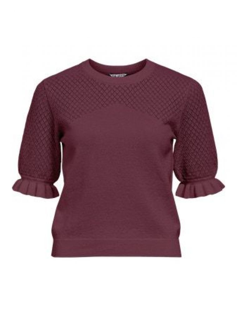 Object objfrima s/s re knit top mauve wine