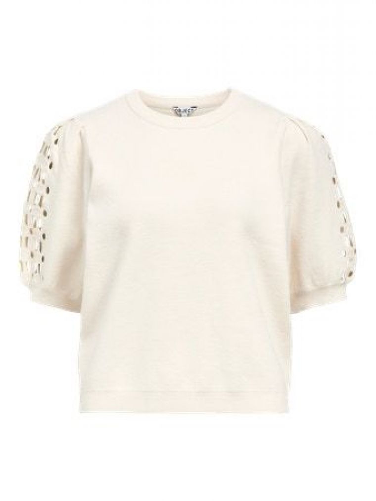 Object objyuki s/s knit pullover noos white sand