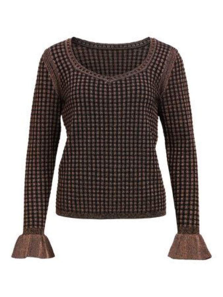 Object objsarra knit l/s sli pullover black