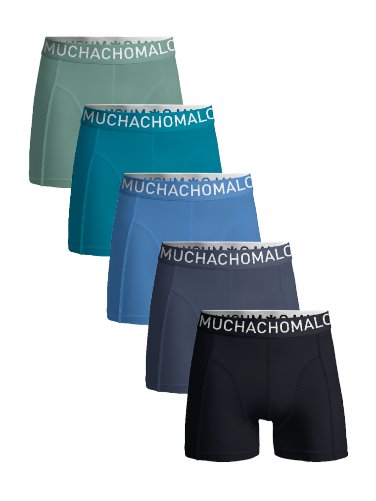 Muchacomalo 5-pack light cotton solid blackbl / gr