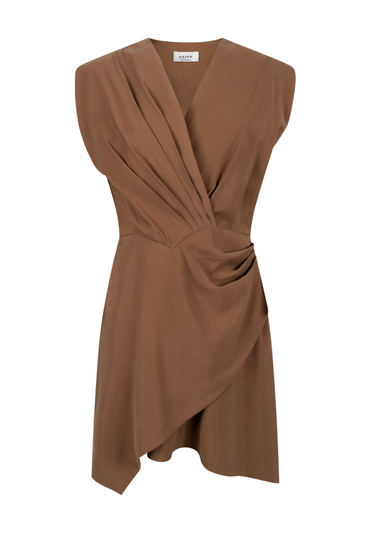 Aaiko dress Leny tencel ten hazelnut