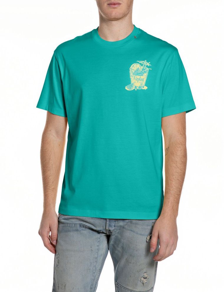 Replay t-shirt m3338 2660 blauw