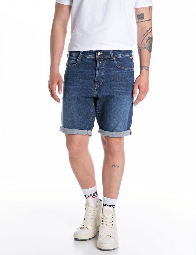 Replay rbj981y denim short dark blue