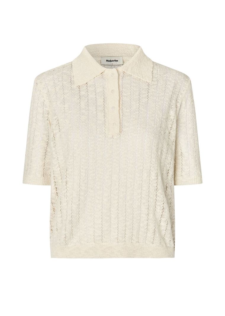 Modstrom agnesmd s/s polo vanilla cream