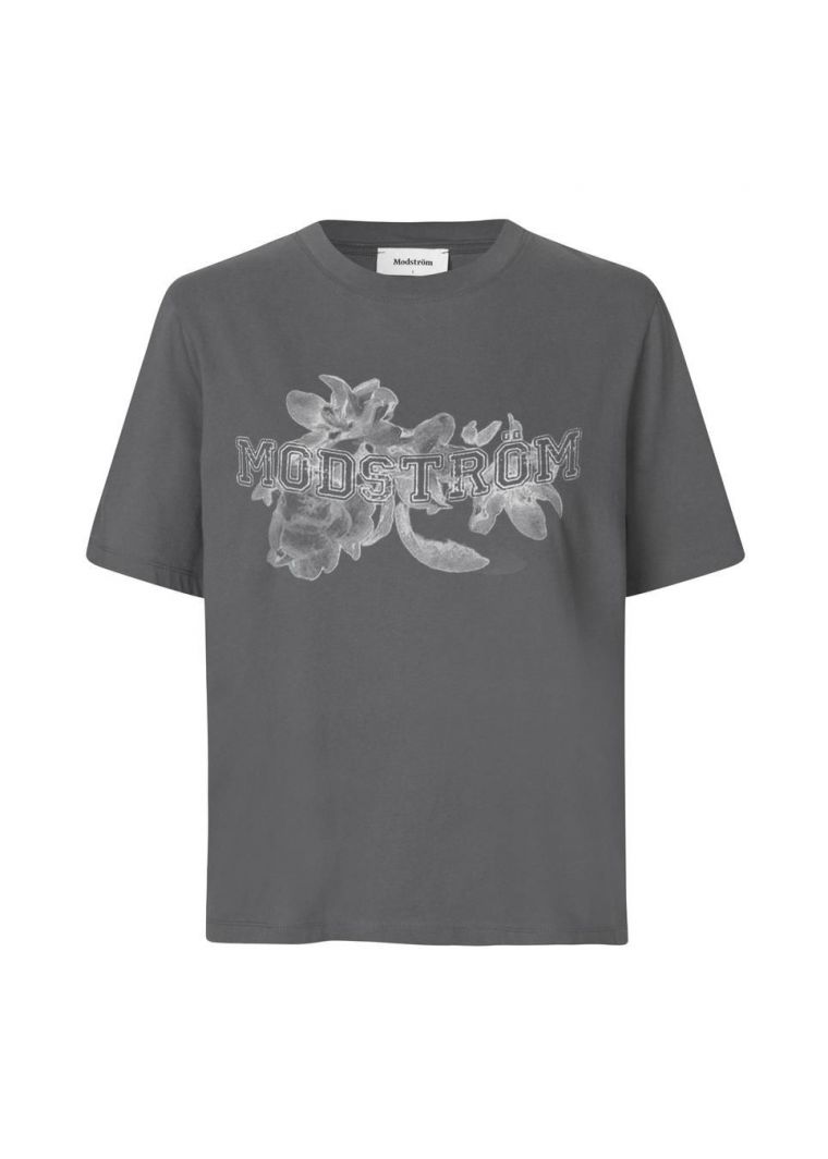 Modstrom Nilasmd print t-shirt Rainy Grey