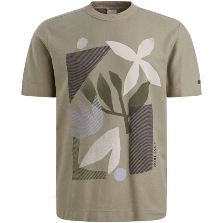 Cast Iron Short sleeve r-neck regular fit tw Dried