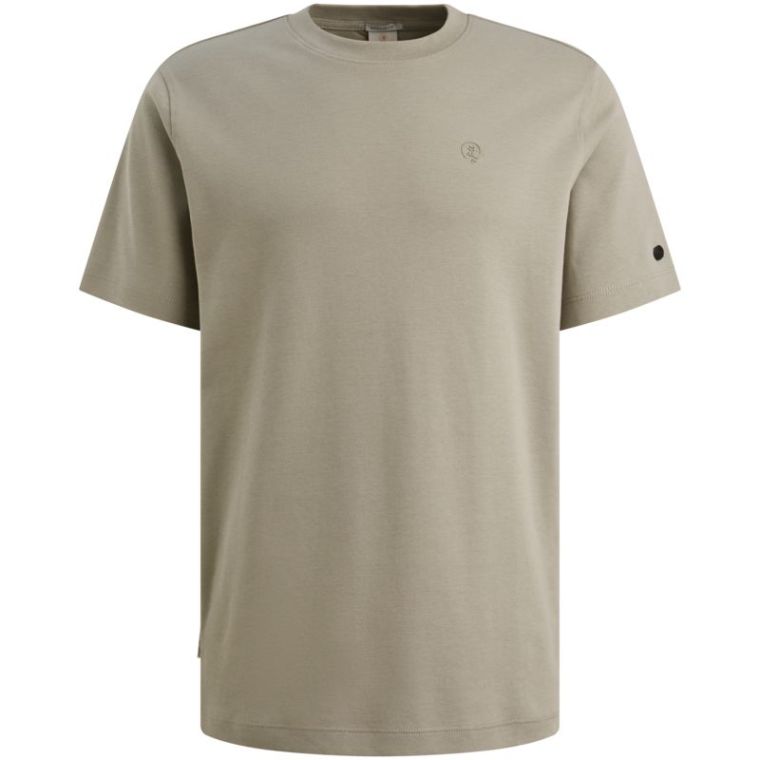 Cast Iron Short sleeve r-neck regular fit in Dried