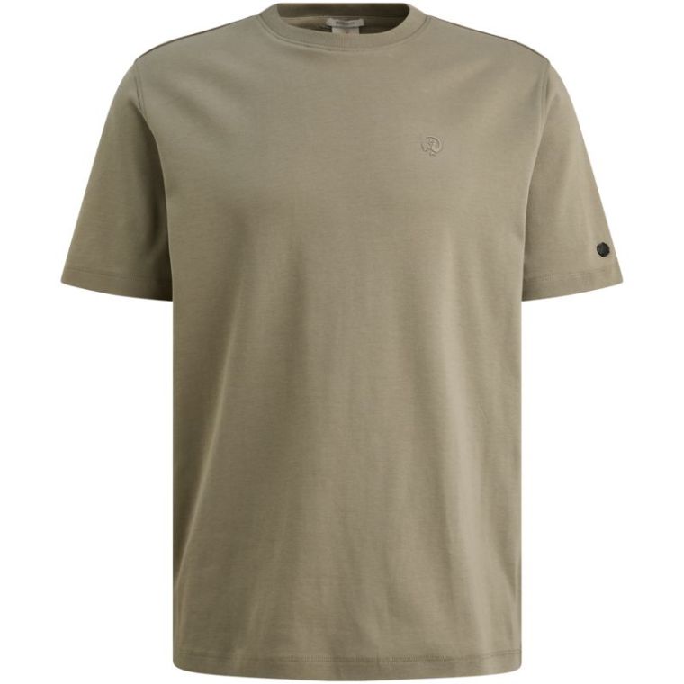 Cast Iron Short sleeve r-neck regular fit in Vetiv