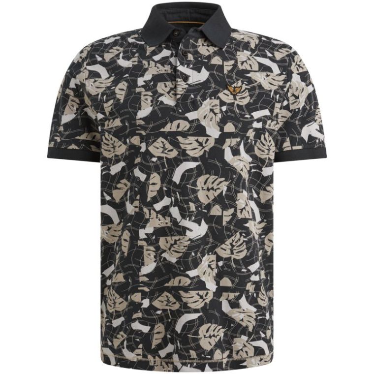 PME-Legend Short sleeve polo printed fine piq Carb